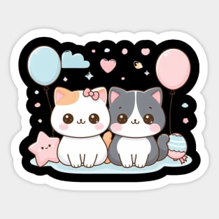 Cat couples Sticker